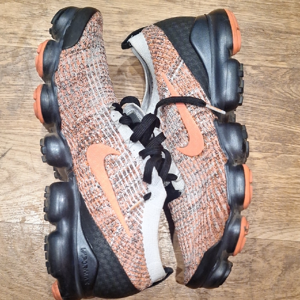 Nike Black and Orange Knit Sneakers